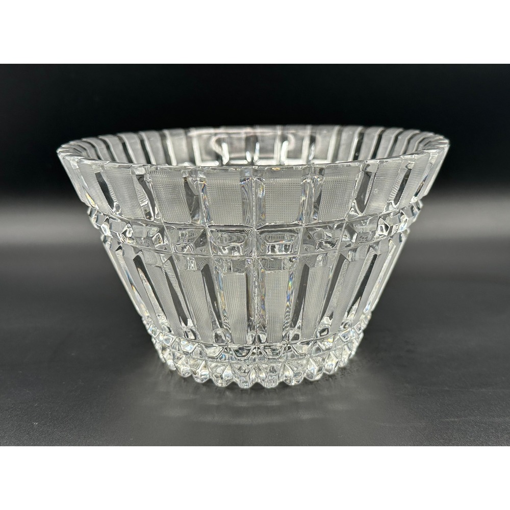 Vintage Russian Cut Lead Crystal Bowl 11in Oval Scalloped Serving Dish Clear - Picture 4 of 8